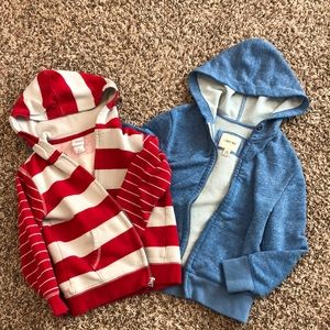 2 Boys Zip Hoodies 5T